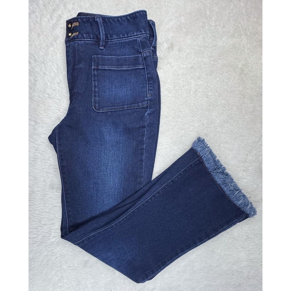 Spartina 449 Juliette Jeans Womens 2 High Rise Kick Flare Frayed Hem Stretch